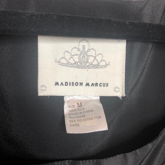 MADISON Marcus Black 100% Silk Dress - Picture 2 of 8